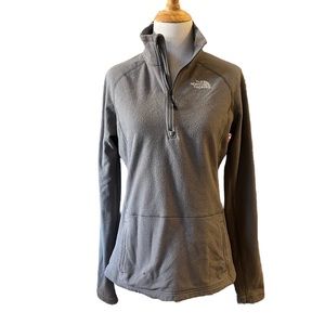 THE NORTH FACE WOMENS FLEECE QUARTER ZIP PULLOVER GRAY SIZE SMALL